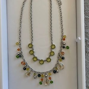 Double Stranded Sparkling Beaded Necklace